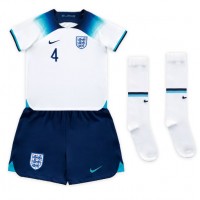 Koszulka piłkarska Anglia Declan Rice #4 Strój Domowy dla dzieci MŚ 2022 tanio Krótki Rękaw (+ Krótkie spodenki)